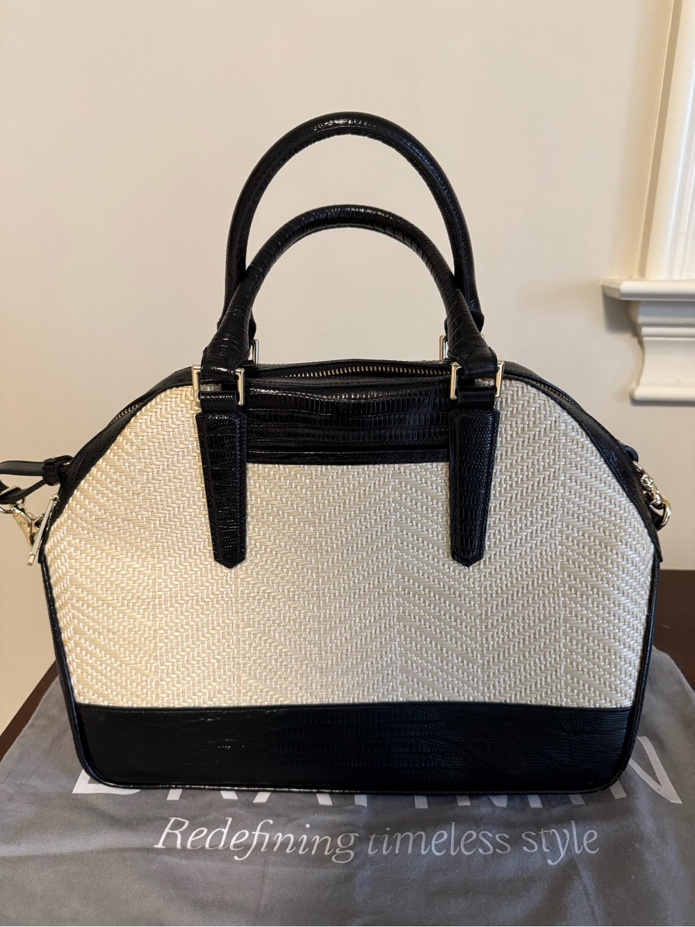 Brahmin Miramonte Black Floral Satchel - Picture 2 of 7
